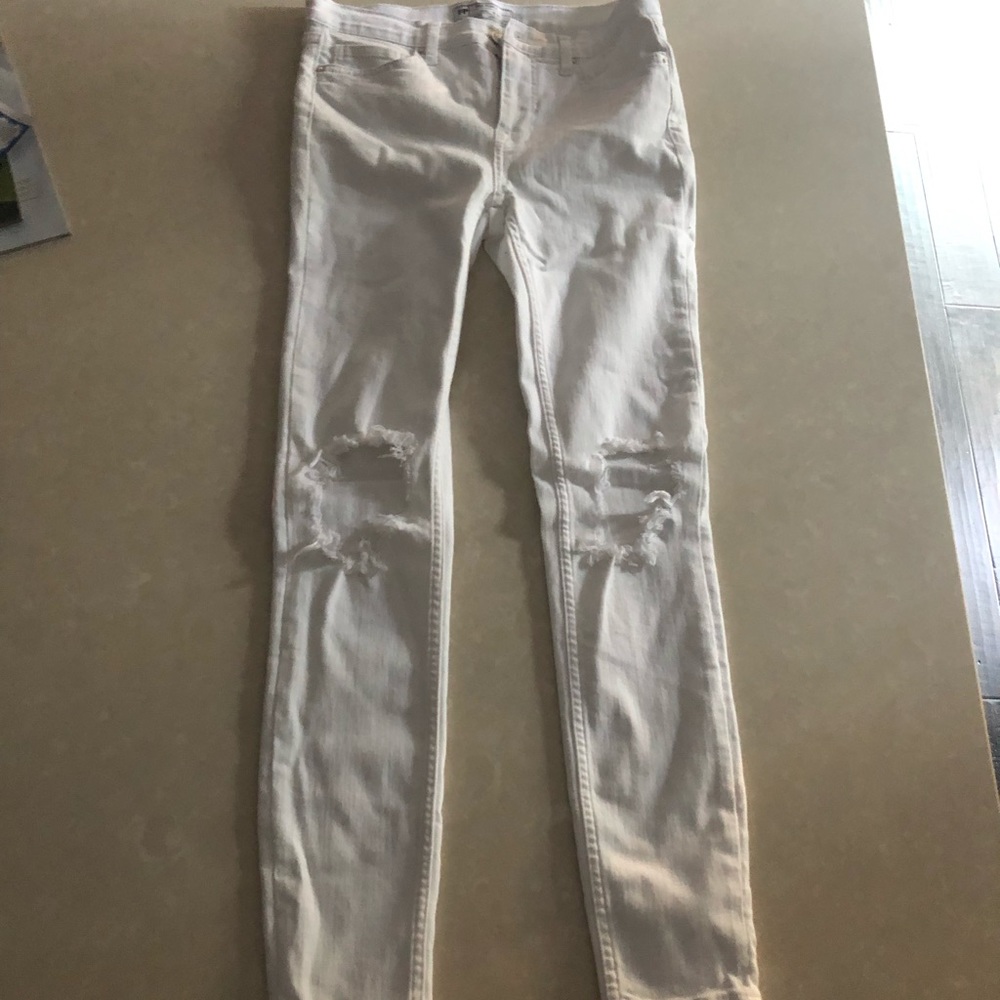 Free People Torn White Jeans